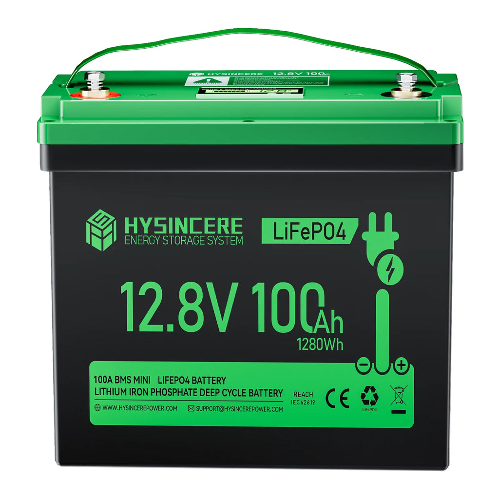 HYSINCERE Two Sets of 12.8V 100Ah Mini Lithium Ion Phosphate Batteries Are Suitable for Ships,Camping,Vs,Etc