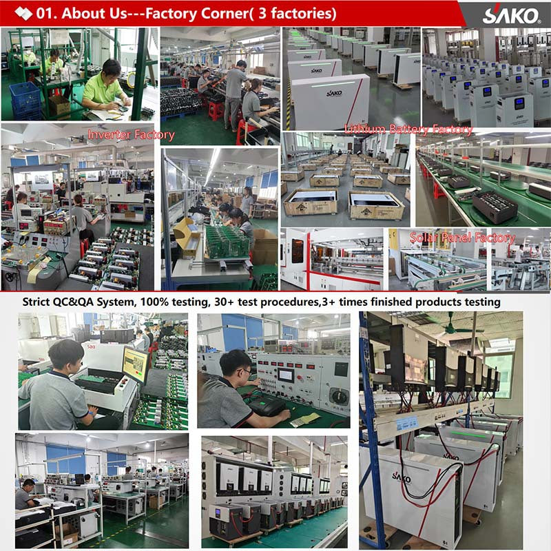 SAKO Hybrid Solar Inverter Pure Sine Wave Controller 1KW 2KW 3KW 4KW 6KW 10KW 80A 120A PV 400V DC On / Off Grid Tie Inverter
