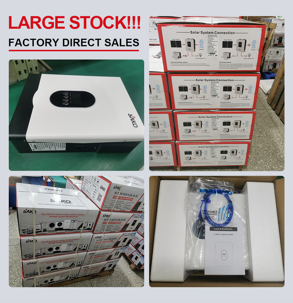 SAKO SAK-Inverter Hybrid Solar Inverter Pure Sine Wave 1kW 2kW 3kW 4kW 6kW 10kW 80A 120A PV 400V DC On/Off Grid Tie Inverter