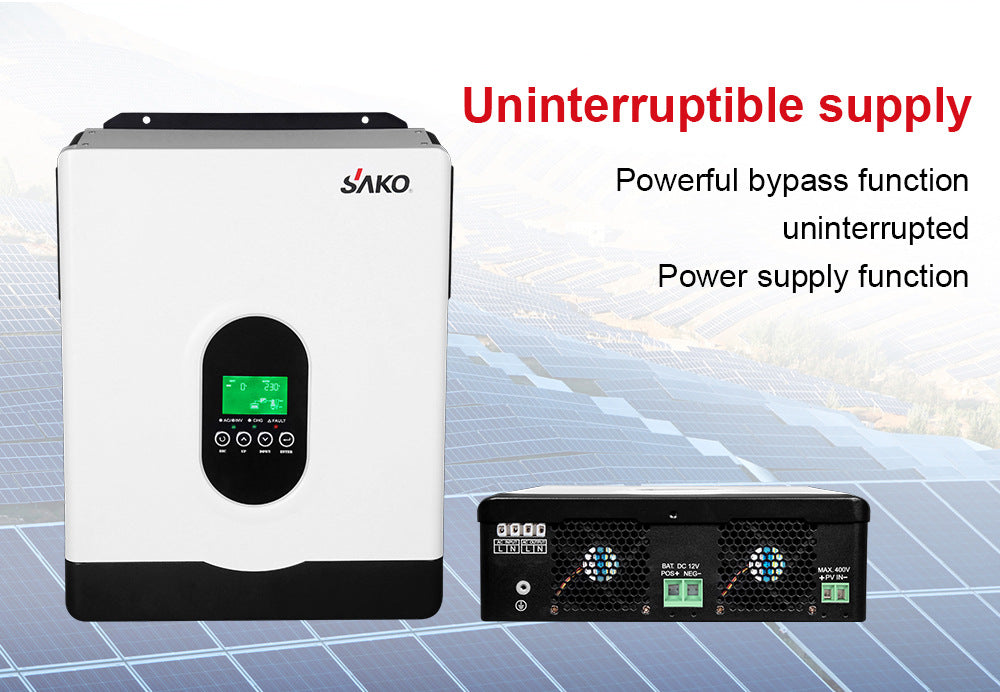 SAKO Hybrid Solar Inverter Pure Sine Wave Controller 1KW 2KW 3KW 4KW 6KW 10KW 80A 120A PV 400V DC On / Off Grid Tie Inverter