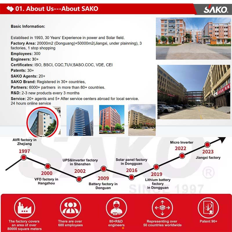 SAKO SAK-Inverter Hybrid Solar Inverter Pure Sine Wave 1kW 2kW 3kW 4kW 6kW 10kW 80A 120A PV 400V DC On/Off Grid Tie Inverter