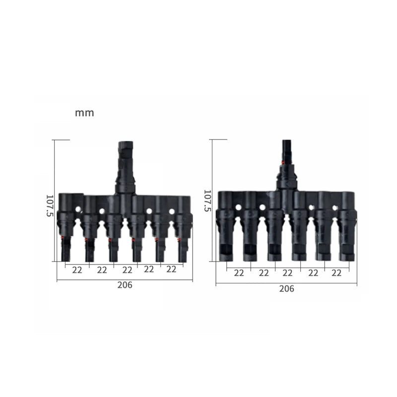 1 Pair T2/T3/T4/T5/T6 Male&Femal Branch PV Solar panel Cable Connectors 30A 1000V Electrical Photovoltaic Panel Wire Connector PRIME RJ SOLAR PH