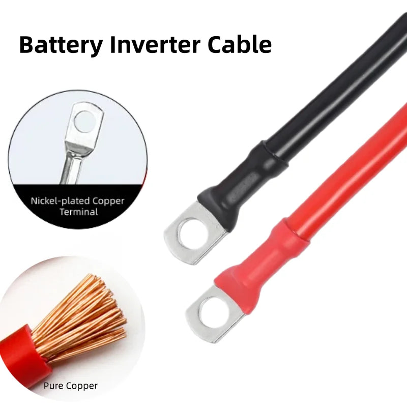 Battery Inverter Cable Set with Terminals 8/6/4AWG Stranded Copper Cord Solar Power Connection Wire with Lug PRIME RJ SOLAR PH