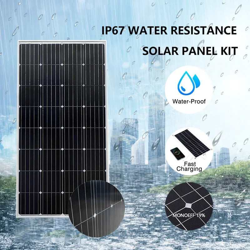3000W Ultra High Power Solar Panel 12V-24V Efficient Charging Outdoor Household Camping Solar Power Generation System CE FCC