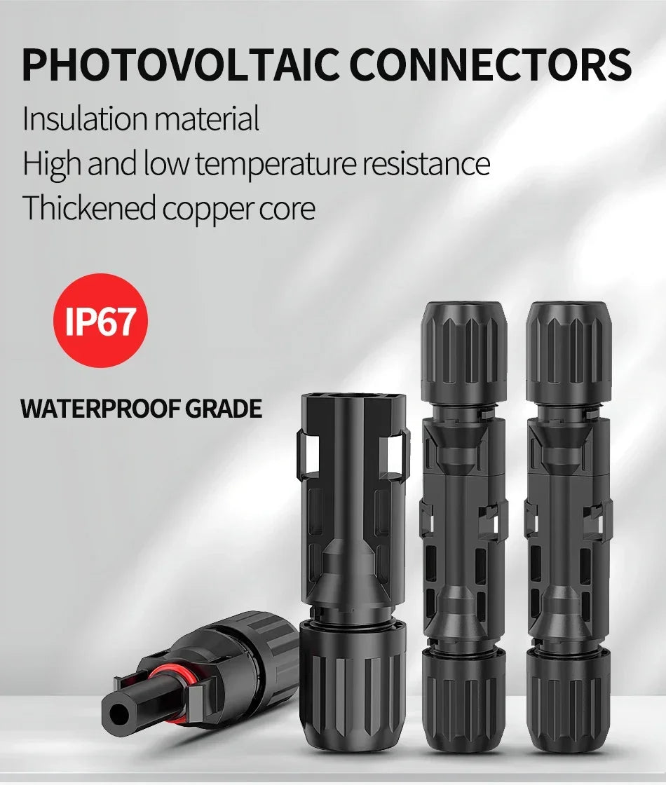 600/400/200/100/10Pcs Solar Panels Connectors Kit, PV Plug 1000V DC 30A, for Photovoltaic MC Cable 2.5/4/6mm² PRIME RJ SOLAR PH