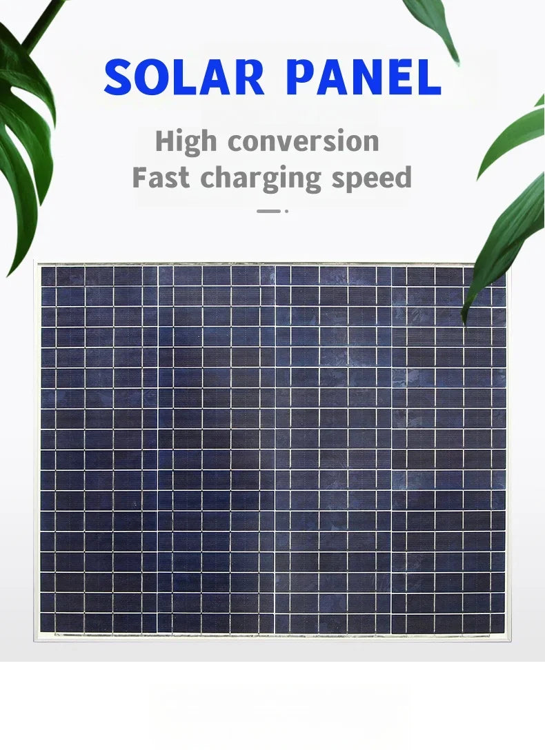 500W Solar Panel Kit with 12V Controller Polycrystalline Silicon Power Supply Portable Outdoor Rechargeable Solar Cell, Househol