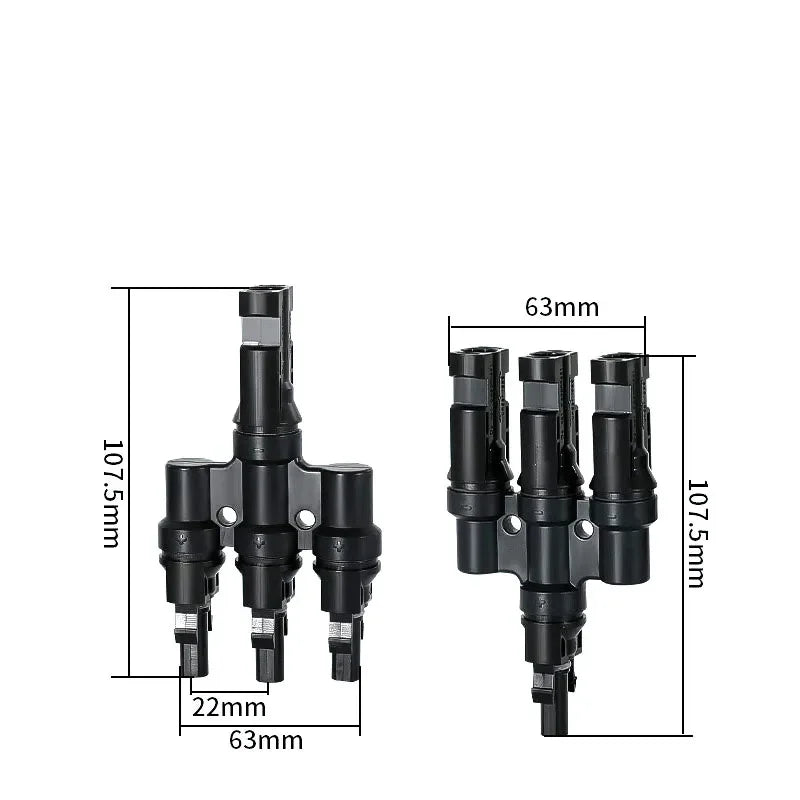 1 Pair T2/T3/T4/T5/T6 Male&Femal Branch PV Solar panel Cable Connectors 30A 1000V Electrical Photovoltaic Panel Wire Connector PRIME RJ SOLAR PH