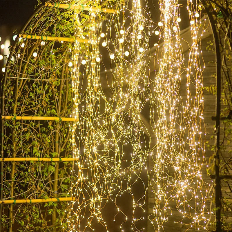 LSDM 200 LED Solar Copper String Light 2M Waterproof Garden Fairy Garland Wedding Party Christmas Tree Home CCC CE RoHS 1-Year Warranty