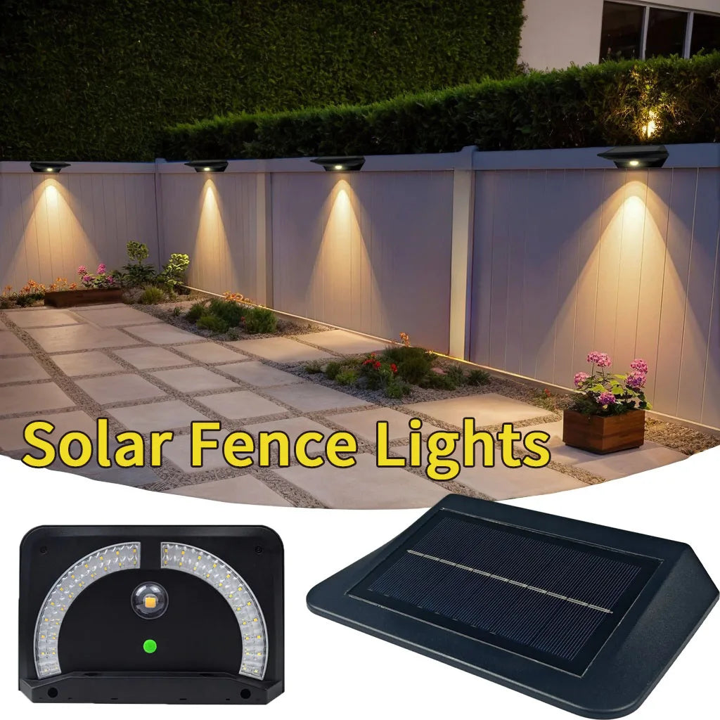 JYWDLIGHTS Solar Fence Lights Radar Sensor Dusk to Dawn IP54 Holiday Decoration Garden Wall Yard Railing Pathway CE RoHS EMC