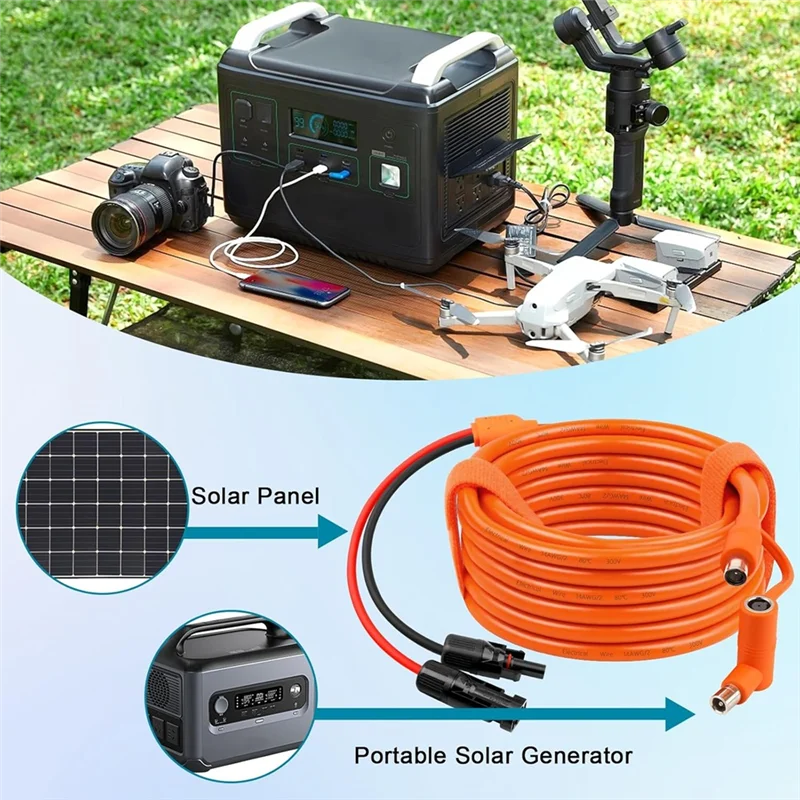 SHGO-Solar Panel Extension Cord, 2M DC 8Mm Adapter Cable With Solar Connector To DC7909/8020 Male Plug, Tinned Copper Wire PRIME RJ SOLAR PH