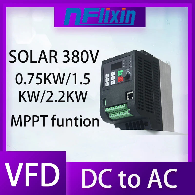 PV solar inverter DC to AC three-phase converter 380v 0.75/1.5/2.2/4/5.5/7.5/11kw with MPPT Control solar pump VFD PRIME RJ SOLAR PH