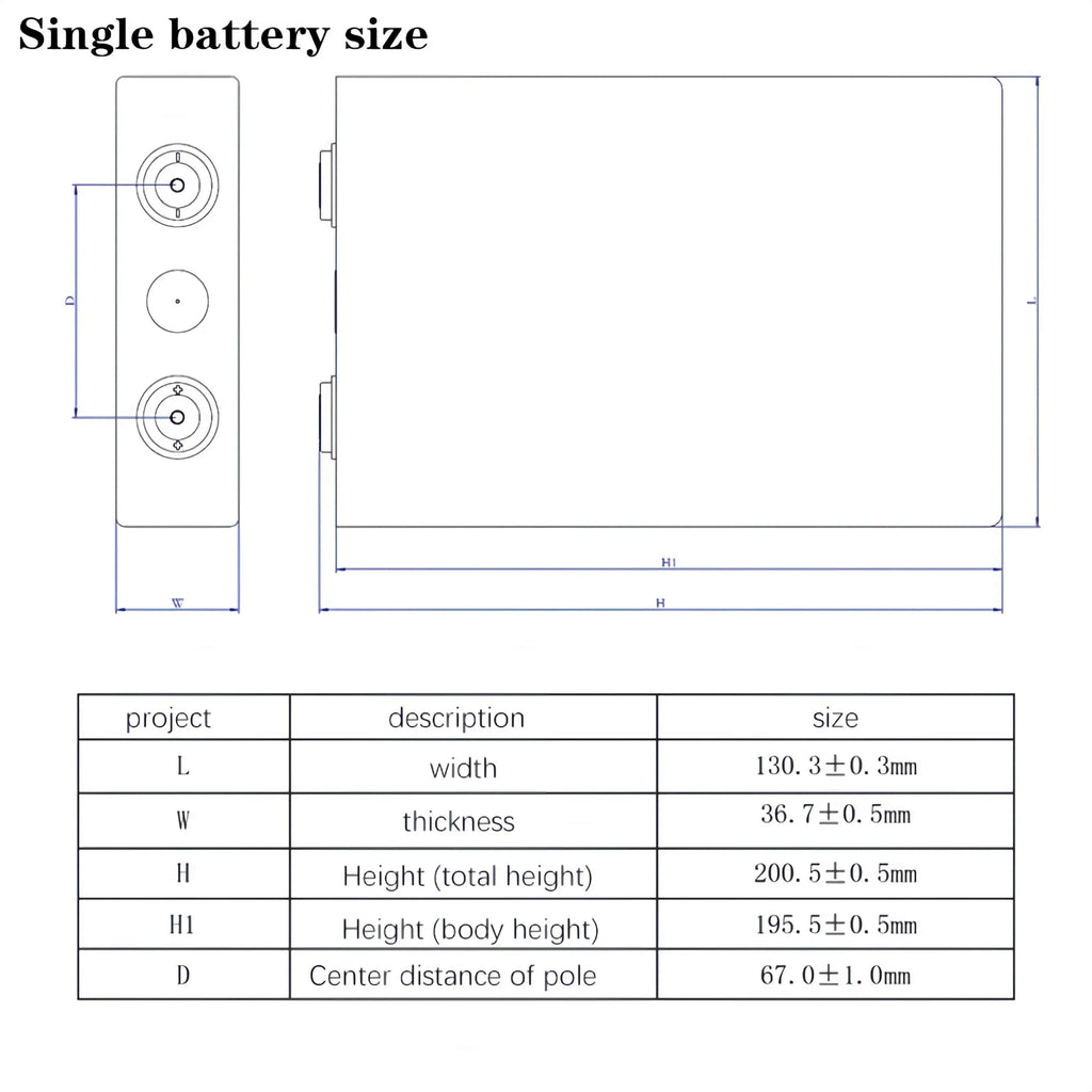 Grade a 3.2V LiFePO4 Battery for DIY Motorcycle Car Motor Modification 12.8V RV EV Home Storage - Various Sizes 20Ah-105Ah