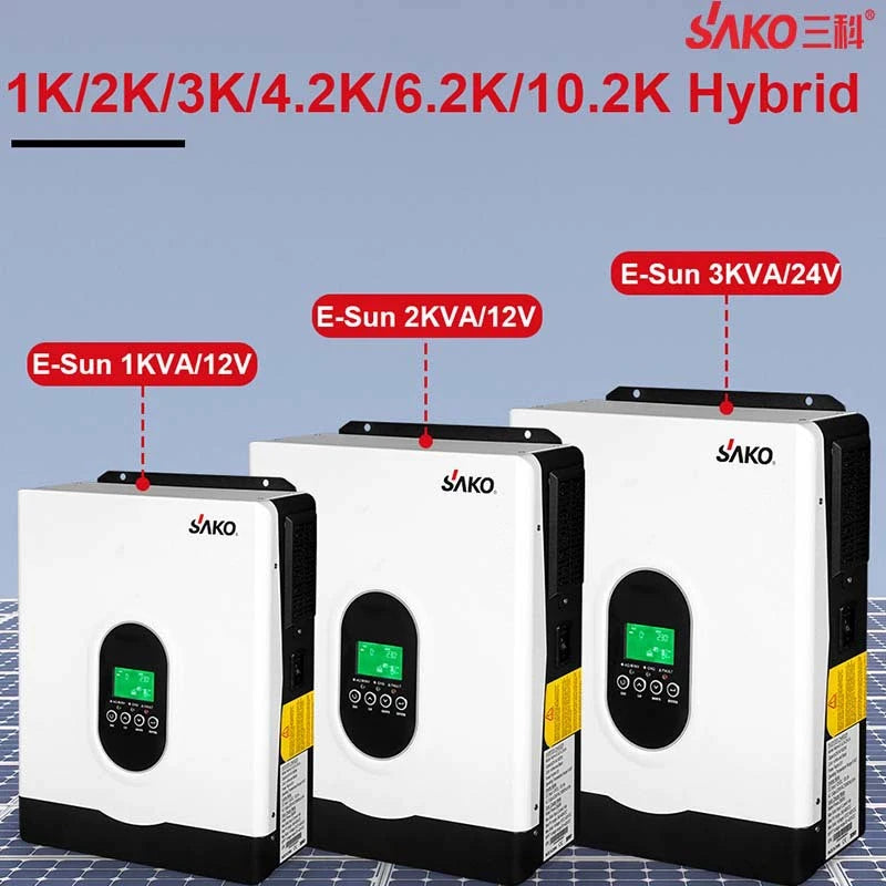 SAKO Hybrid Solar Inverter Pure Sine Wave Controller 1KW 2KW 3KW 4KW 6KW 10KW 80A 120A PV 400V DC On / Off Grid Tie Inverter