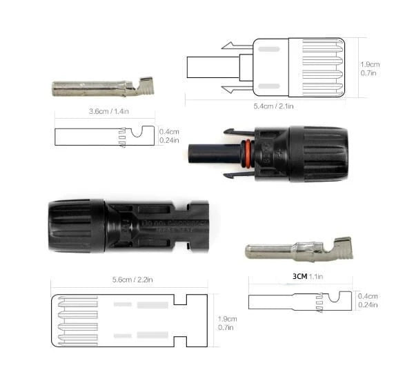 1PCS IP67 Solar Connectors with Waterproof Solar Panel Connector SOLAR PV Connector For Solar Cable 2.5/ 4/6mm2 PRIME RJ SOLAR PH
