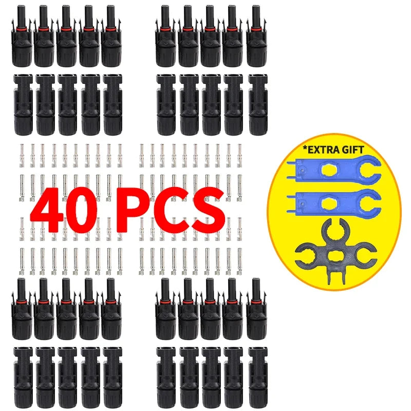 Free Shipping 400/200/100/10 Pcs Solar Connector PV Plug 1000V DC 30A  Connectors Kit for Photovoltaic PV/MC Cable 2.5/4/6mm² PRIME RJ SOLAR PH