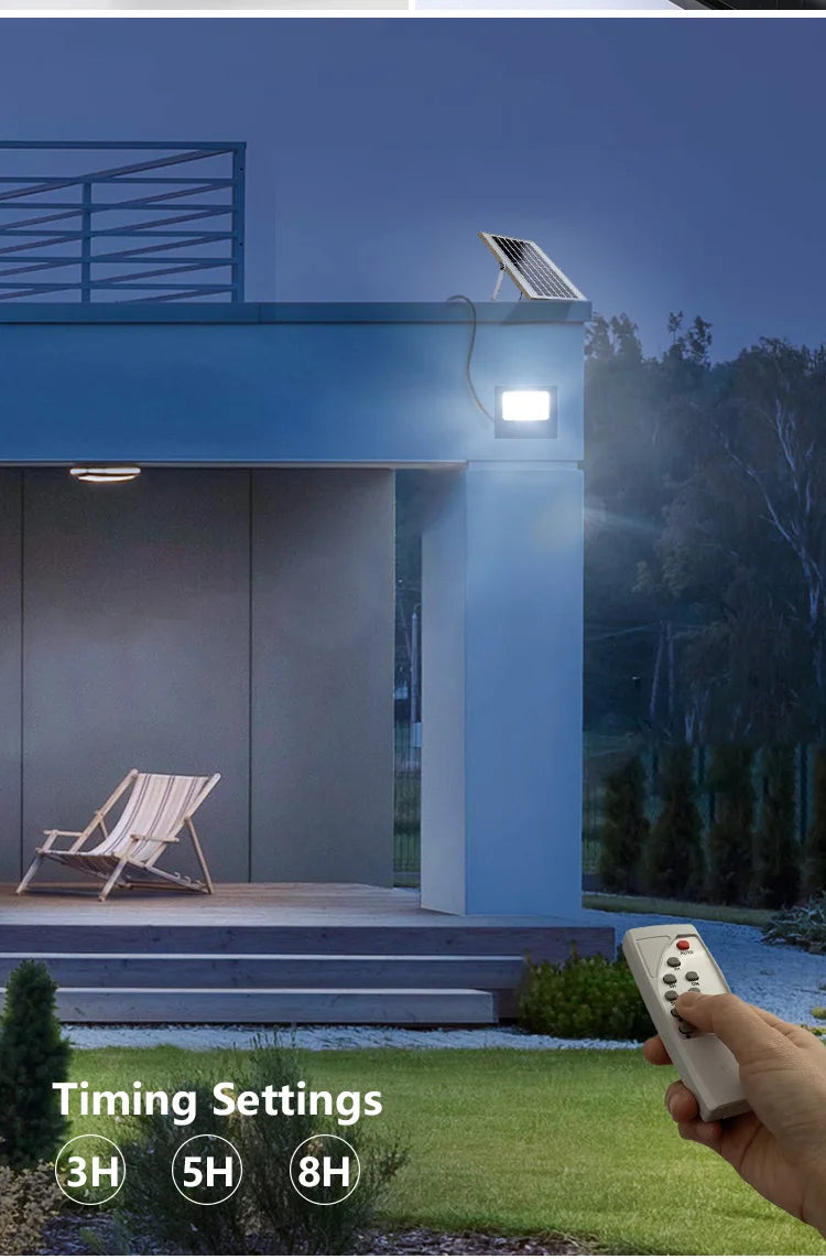 KCOIIFUN 30W Solar LED Flood Light Reflector Spotlight Remote Control Garden Street CCC EMC ROHS GS