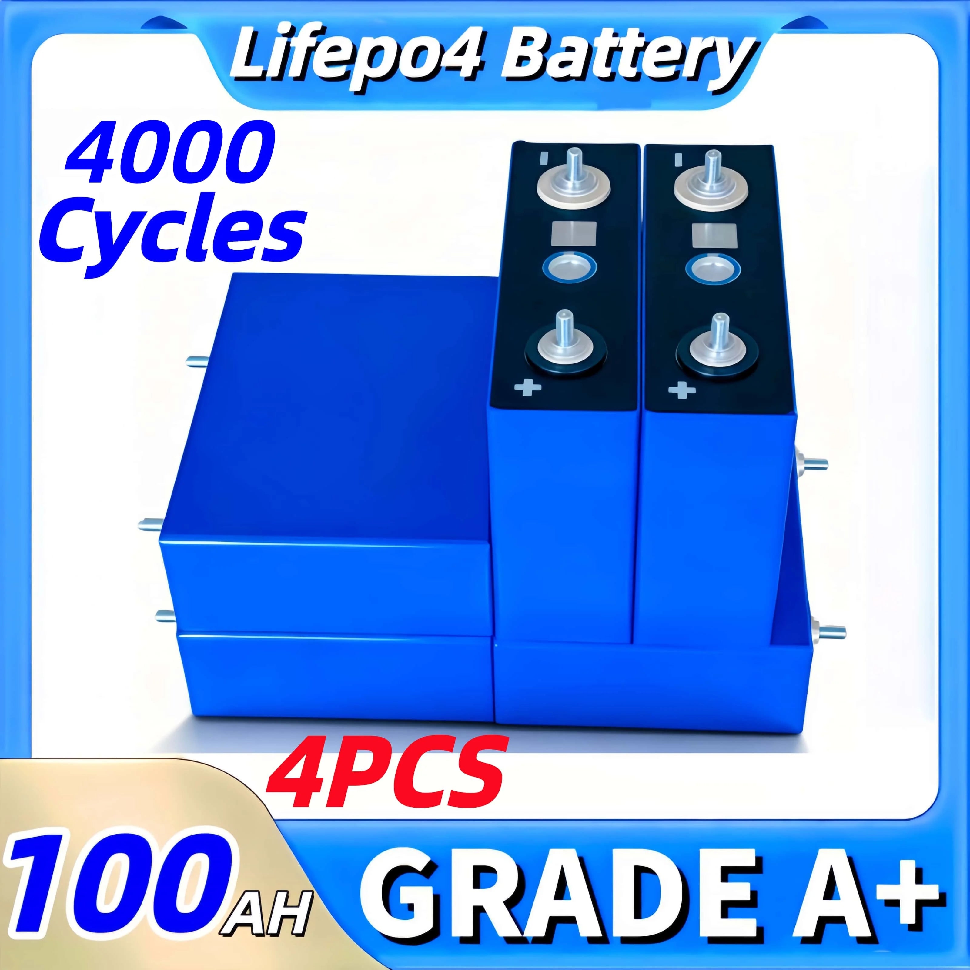 4PCS 3.2V LiFePO4 Battery Set High-Grade 100Ah 105Ah 20Ah 30Ah 50Ah 32Ah for DIY Motorcycle Car Motor Modification 12.8V RV EV