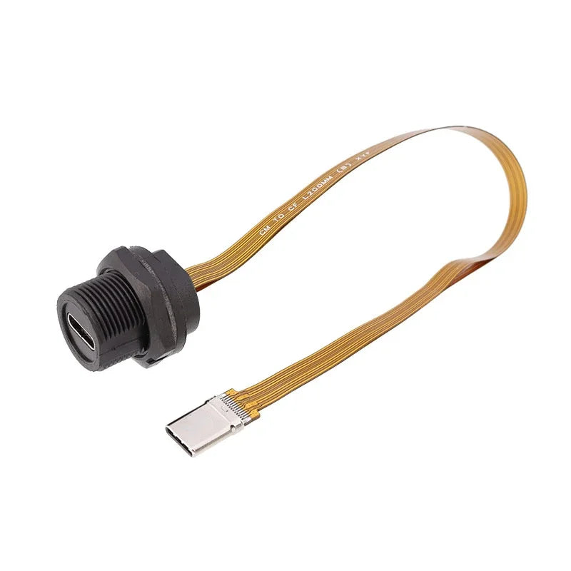 DIVEDEER Typec USB 3.1 Waterproof Extender Cord Male to Female Type-C to USB-C FPC Flat Cable 0.1M 0.2M FPV CE RoHS