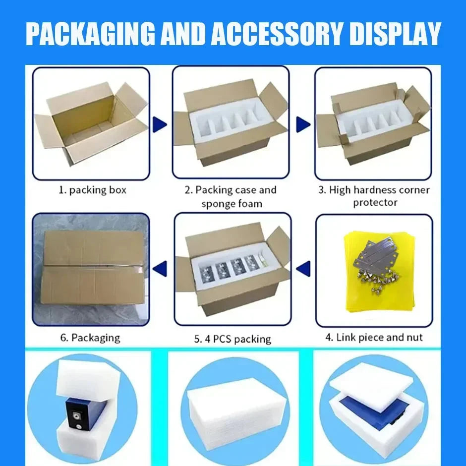 New 3.2V 100AH Lifepo4 Battery 3C Grade A 6000 Cycle DIY 12V 24V 48V RV Marine Solar Energy storage Rechargeable Battery No tax