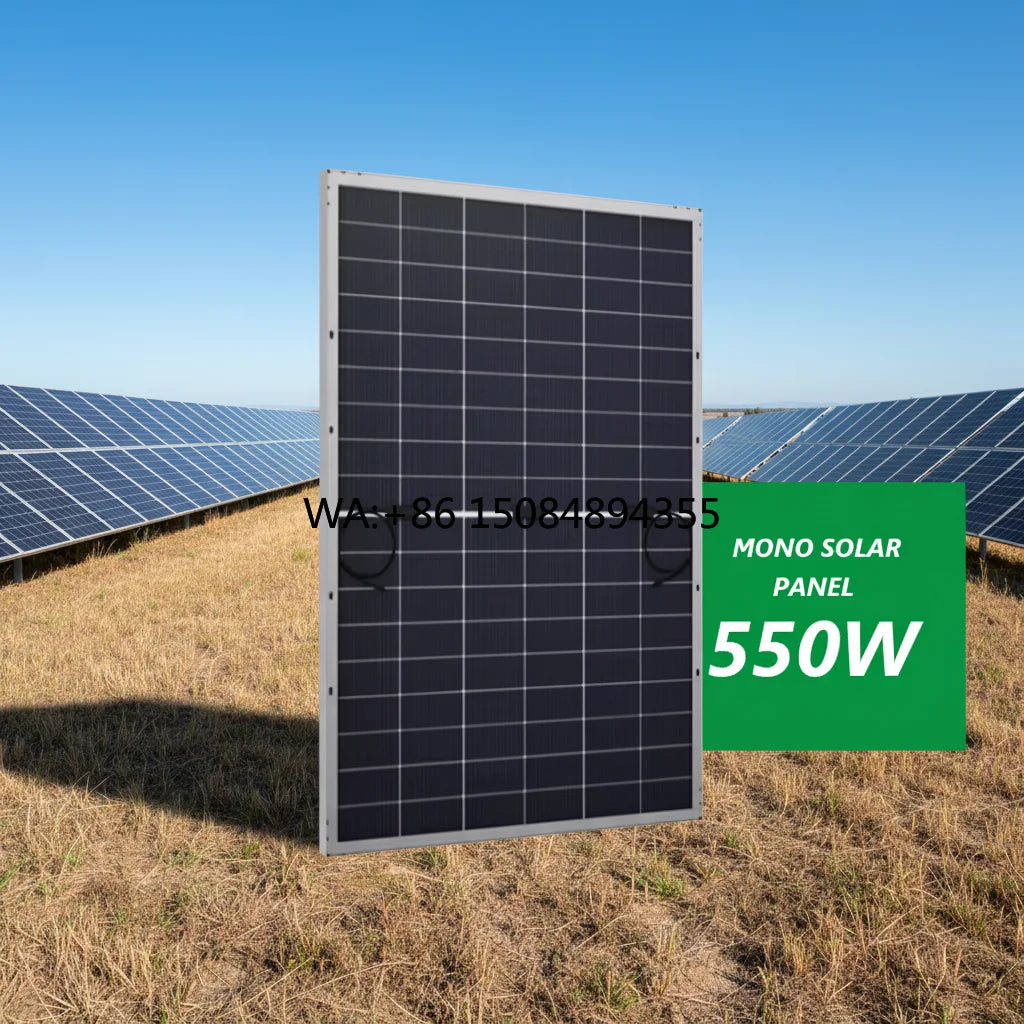 BR-550W Bifacial Mono Half Cell All Black Solar Panel 550W 600W 22% Efficiency CE RoHS ISO9001 IEC 25-Year Warranty Solar Farm