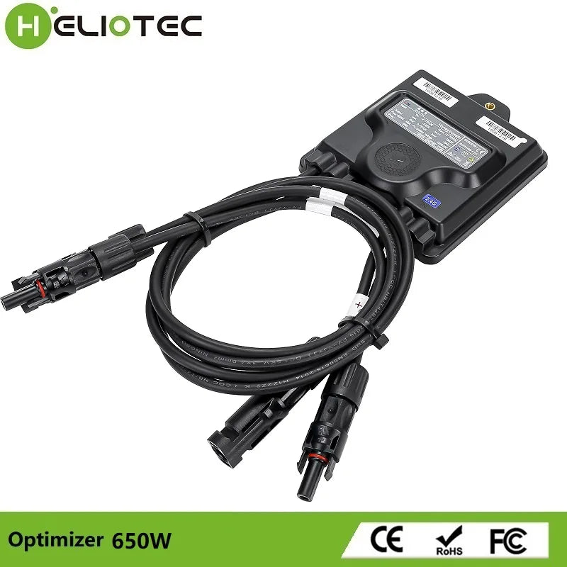 HELIOTEC 650W PV Power Optimizer MPPT 12V-75V Input Ip68 Real-time Solar Panel Monitoring Voltage-Limiting Anti-Hotspot PRIME RJ SOLAR PH