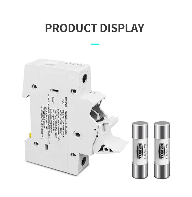 TOMZN 1P Solar PV Fuse Holders suitable for 10*38mm PV fuse Fuse Link for solar system protection PRIME RJ SOLAR PH