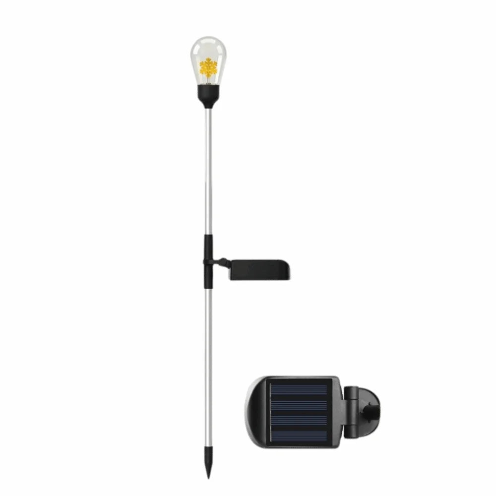 Solar Pathway Stake Light IP65 Waterproof 3000K Tungsten Filament Outdoor Garden Landscape Light