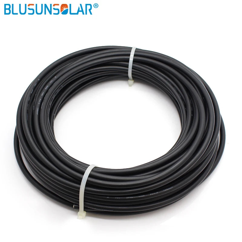 20 Meters 1500V Solar Photovoltaic Wire Red Black Single Core 4mm2/6mm2 12/10AWG Cable Tinned Copper XLPE Jacket for PV Panels PRIME RJ SOLAR PH