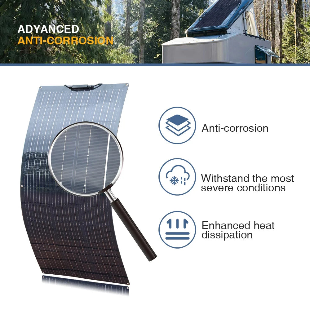XINPUGUANG 100W 200W 300W 400W 500W Flexible Solar Panel 12V 24V DIY Photovoltaic Car Battery Balcony Boat House CE FCC RoHS WEEE