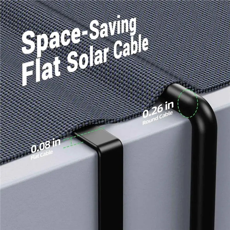 ABZV 65cm 12AWG Flat PV Solar Panel Cable Window Balcony Wire for Portable Power Station