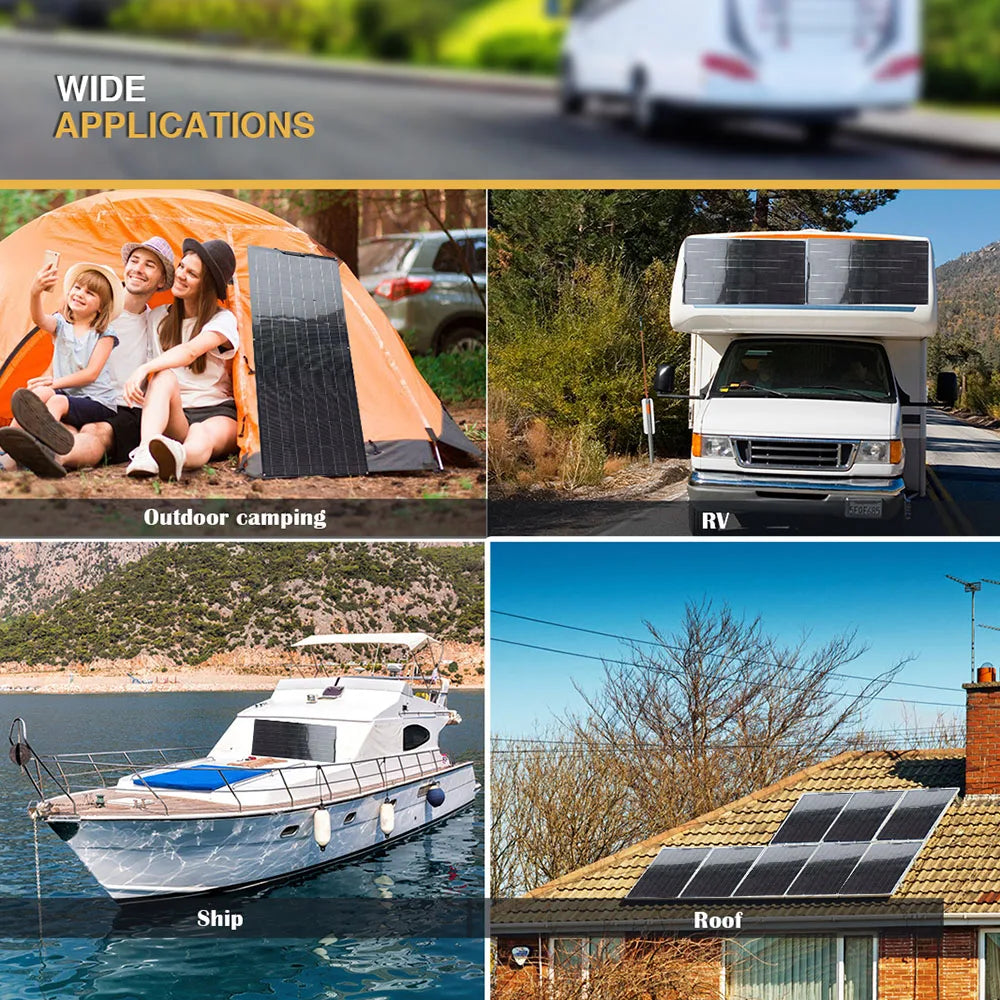 Semi- Flexible Solar Panel 150W 21.6V balcony photovoltaic PV 150 WATT CELL for home boat camper 12v /24V battery charger PRIME RJ SOLAR PH