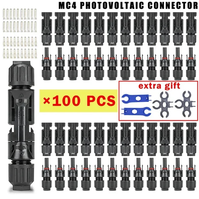 Photovoltaic Solar Connector Kit 1000V 30A 10 20 40 100 200 400 Pcs PV MC Cable 2.5mm2 4mm2 6mm2 Panel Connectors
