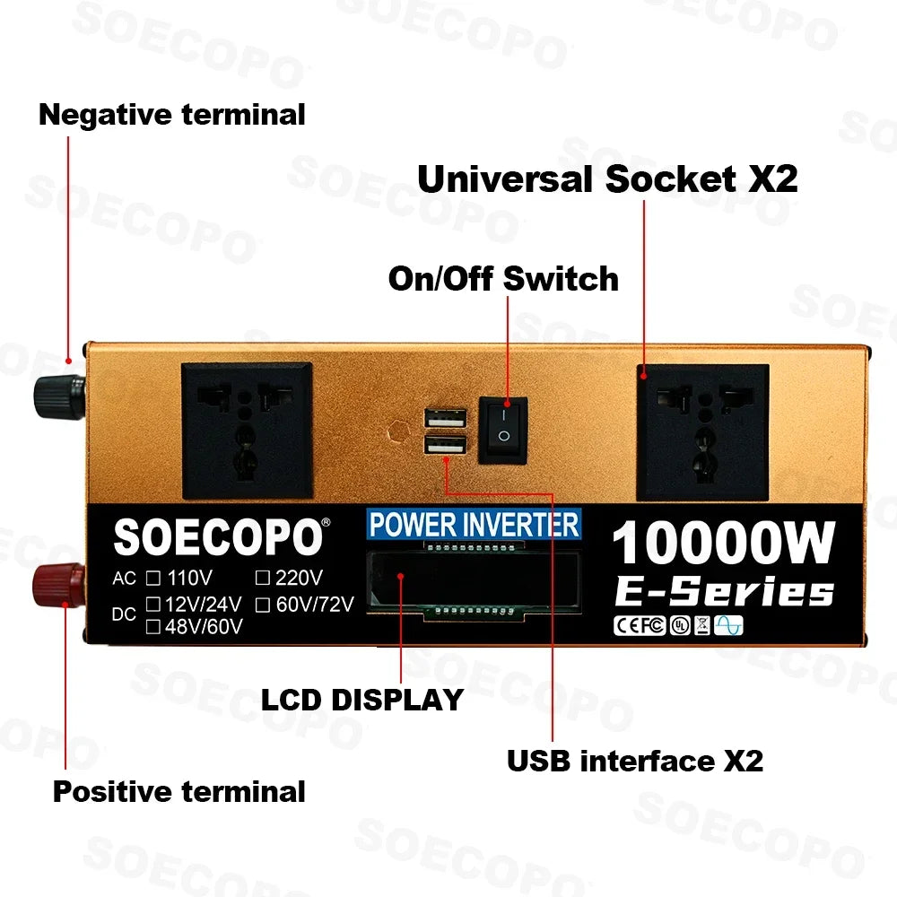 10000W Solar System Complete Kit Dual12V/24V To 110V/220V100A Controller 800W Panel Off-Grid Inverter for Home/Camping Backup