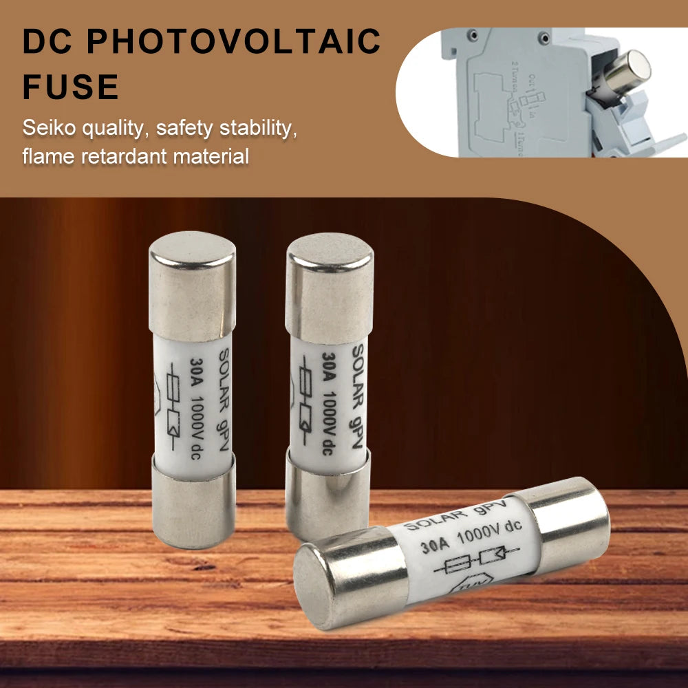 DC PV Fuse 1000V High Voltage For Solar System Short Circuit Protection 1A 2A 3A 4A 5A 6A 8A 10A 15A 20A 25A 30A 32A PRIME RJ SOLAR PH