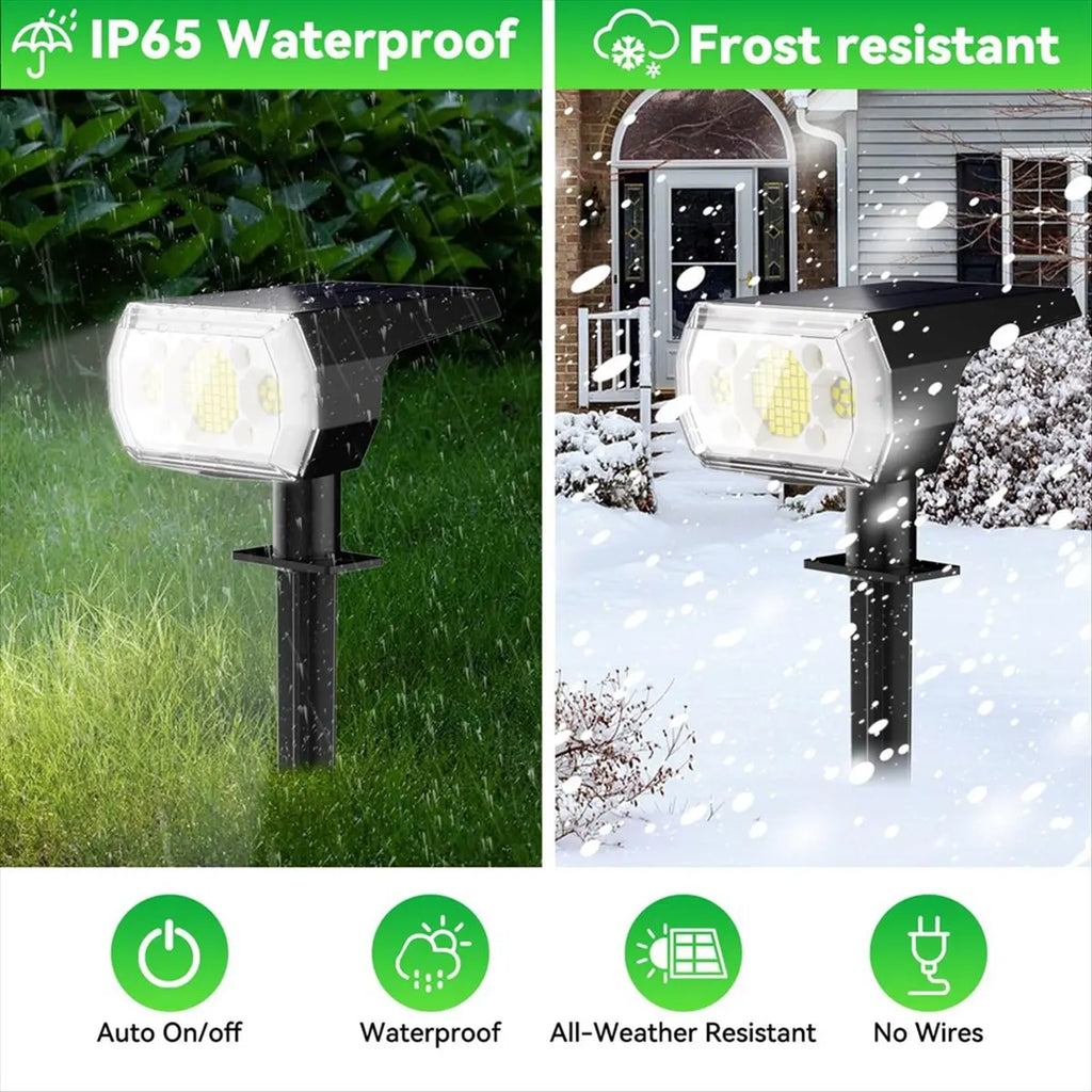 Solar Spot Lights Waterproof 2-in-1 Solar Powered Landscape Spotlights for Outside Yard Garden Tree Lawn Pathway