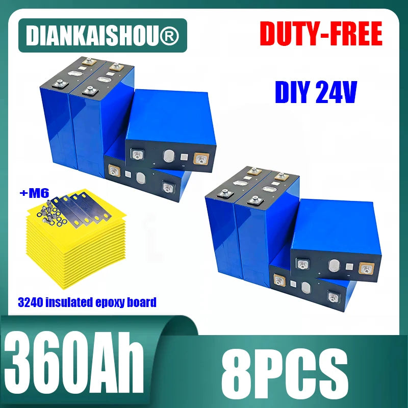 3.2V 360Ah Lithium Iron Phosphate Battery 1C Continuous Discharge 0.1-0.3mΩ Low Internal Resistance for Electric Boat Motor AAAA