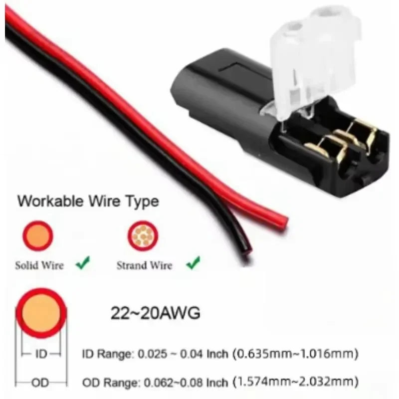 Waterproof  Plug Wire Connector 2 Pin Way Cable Plug Car Electric Wire Snap Connectors Strip Terminal Connection Wholesale PRIME RJ SOLAR PH
