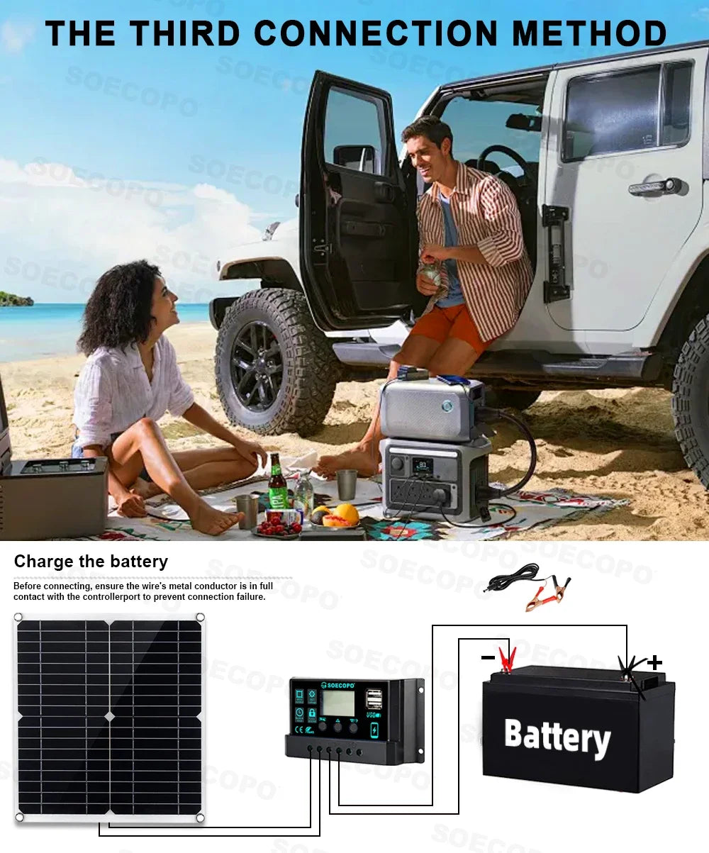Portable 10000W Peak Solar Kit Complete 12V To 220V 110V Inverter 300W Photovoltaic Panel 100A Controller for Generators Home PRIME RJ SOLAR PH