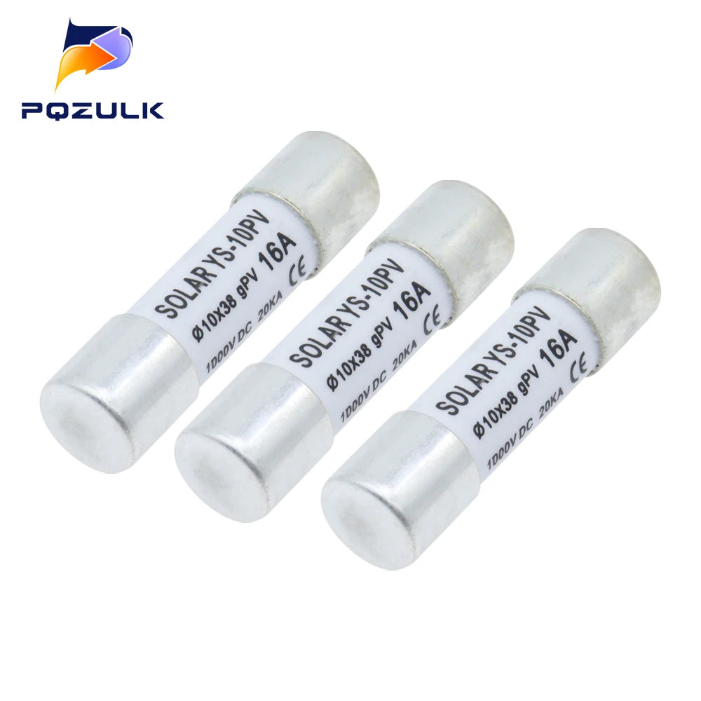 Solar DC Fuses 1000V PV Photovoltaic 6A 10A 15A 20A 25A 30A 10*38MM High Voltage for Solar System Short Circuit Protection gpV PRIME RJ SOLAR PH