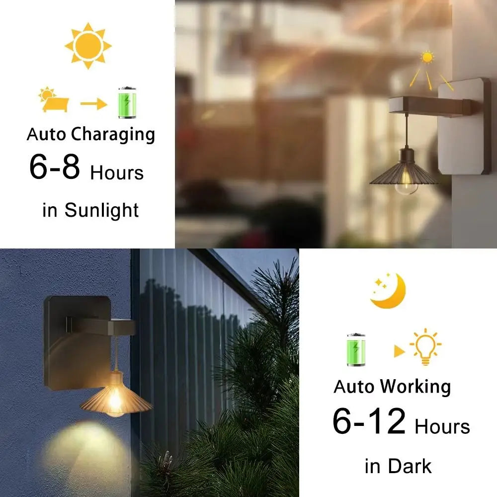 Waterproof LED Solar Wall Lamp Warm Light Auto On/Off Motion Sensor Solar Shed Outdoor Garden Light