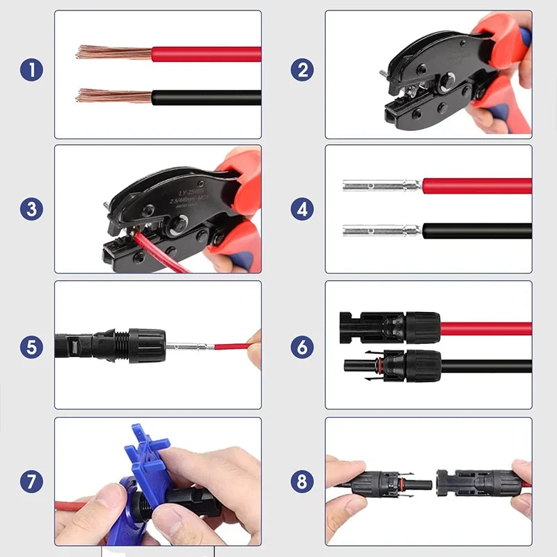 10/20/40/100/200 PCS PV Solar Connector DC 1000V 30A Connector Kit PV/MC Cables 2.5/4/6mm ² Plug For PV Solar Panel Components PRIME RJ SOLAR PH