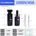DIVEDEER Solar Connectors DC 1000V 30A 45A IP67 Male Female PV Connector Plug 1 3 5 Pairs Solar Cable 2.5mm2 4mm2 6mm2 Waterproof CE