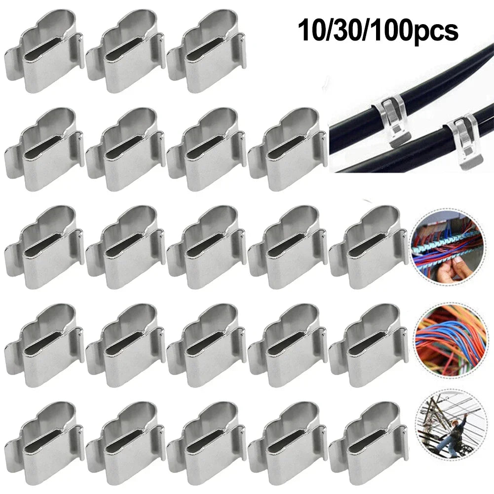 10/30/100 PCS 304 Stainless Steel Solar PV Cable Clips/Clamp For PV Solar Cable Wire Installation In Photovoltaic System PRIME RJ SOLAR PH