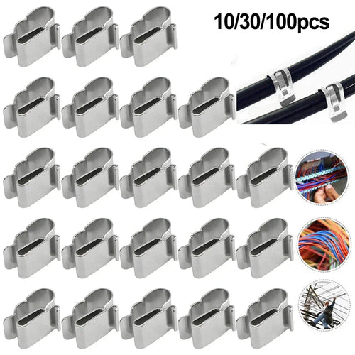 10/30/100 PCS 304 Stainless Steel Solar PV Cable Clips/Clamp For PV Solar Cable Wire Installation In Photovoltaic System PRIME RJ SOLAR PH