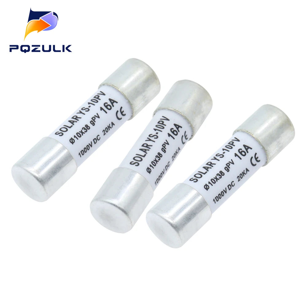 Solar DC Fuses 1000V PV Photovoltaic 6A 10A 15A 20A 25A 30A 10*38MM High Voltage for Solar System Short Circuit Protection gpV PRIME RJ SOLAR PH