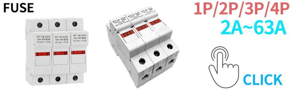 Dc fuse PV Solar 10*38mm DC1000V with LED indicator 1P Base 15A 20A 25A 32A 10/14*85 DC1500V Photovoltaic system protection gpV PRIME RJ SOLAR PH