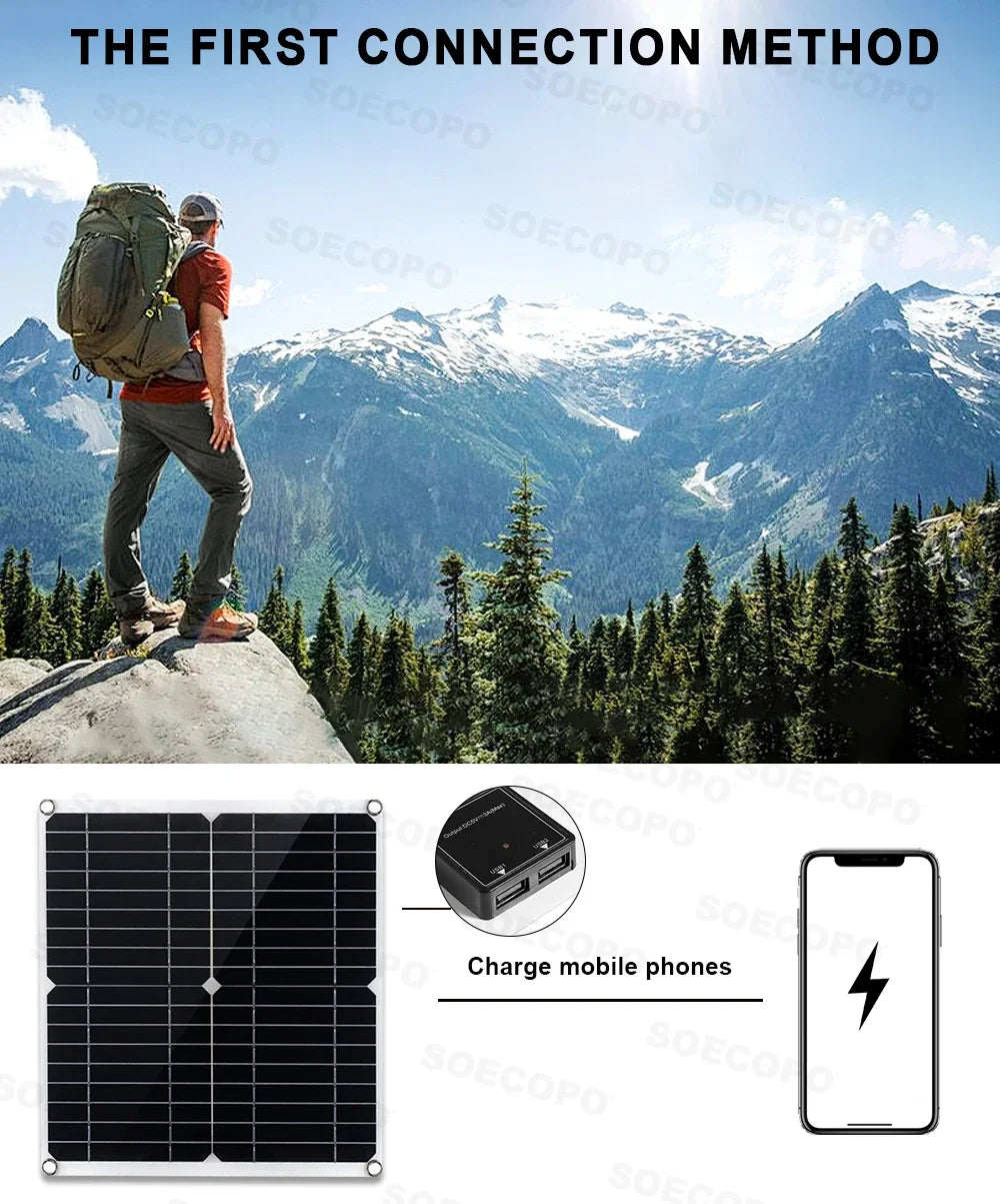 Portable 10000W Peak Solar Kit Complete 12V To 220V 110V Inverter 300W Photovoltaic Panel 100A Controller for Generators Home PRIME RJ SOLAR PH