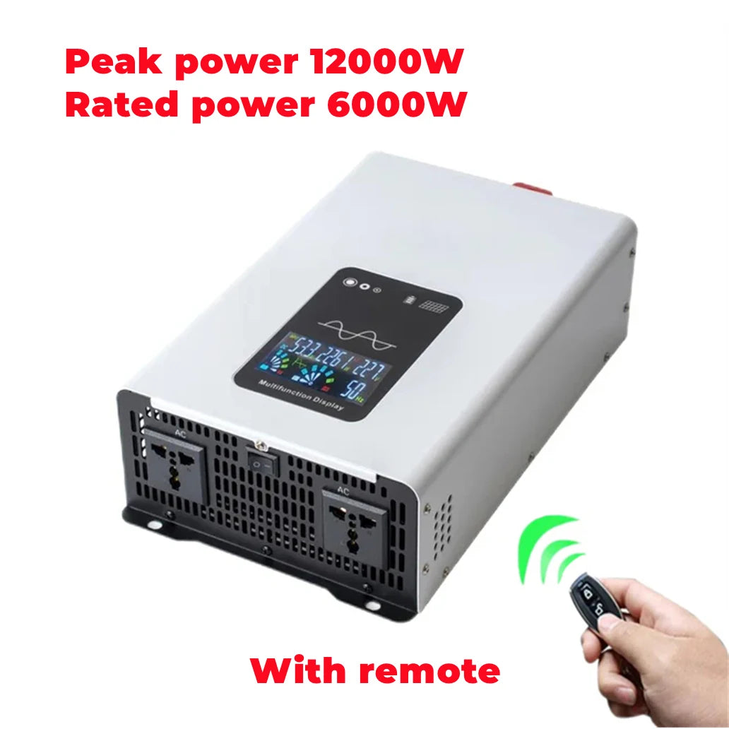 Pure Sine Wave Inverter 8000W 10000W 12000W DC 12V 24V 48V 60V 72V to AC 110V 220V Converter RV Vehicle Solar Inverter CE