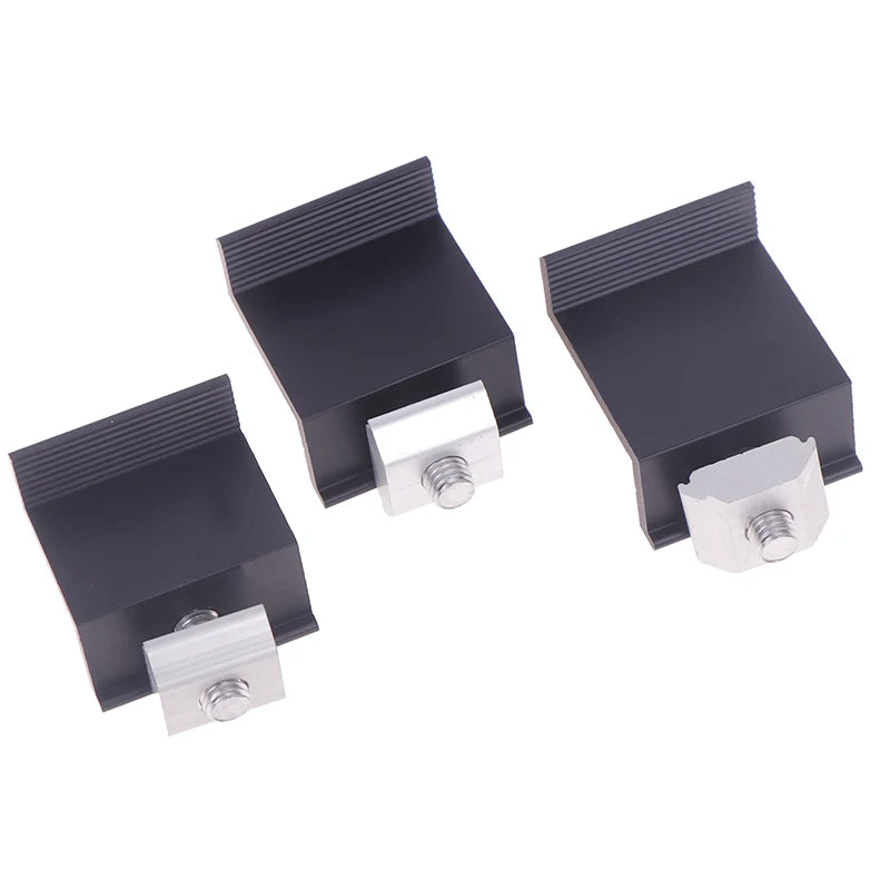 10pcs Solar Panel Mounting Fixing Clamp Adjustable Bracket End & Mid Clamp PV Panel Clip For Solar Panel PV Install Accessories PRIME RJ SOLAR PH