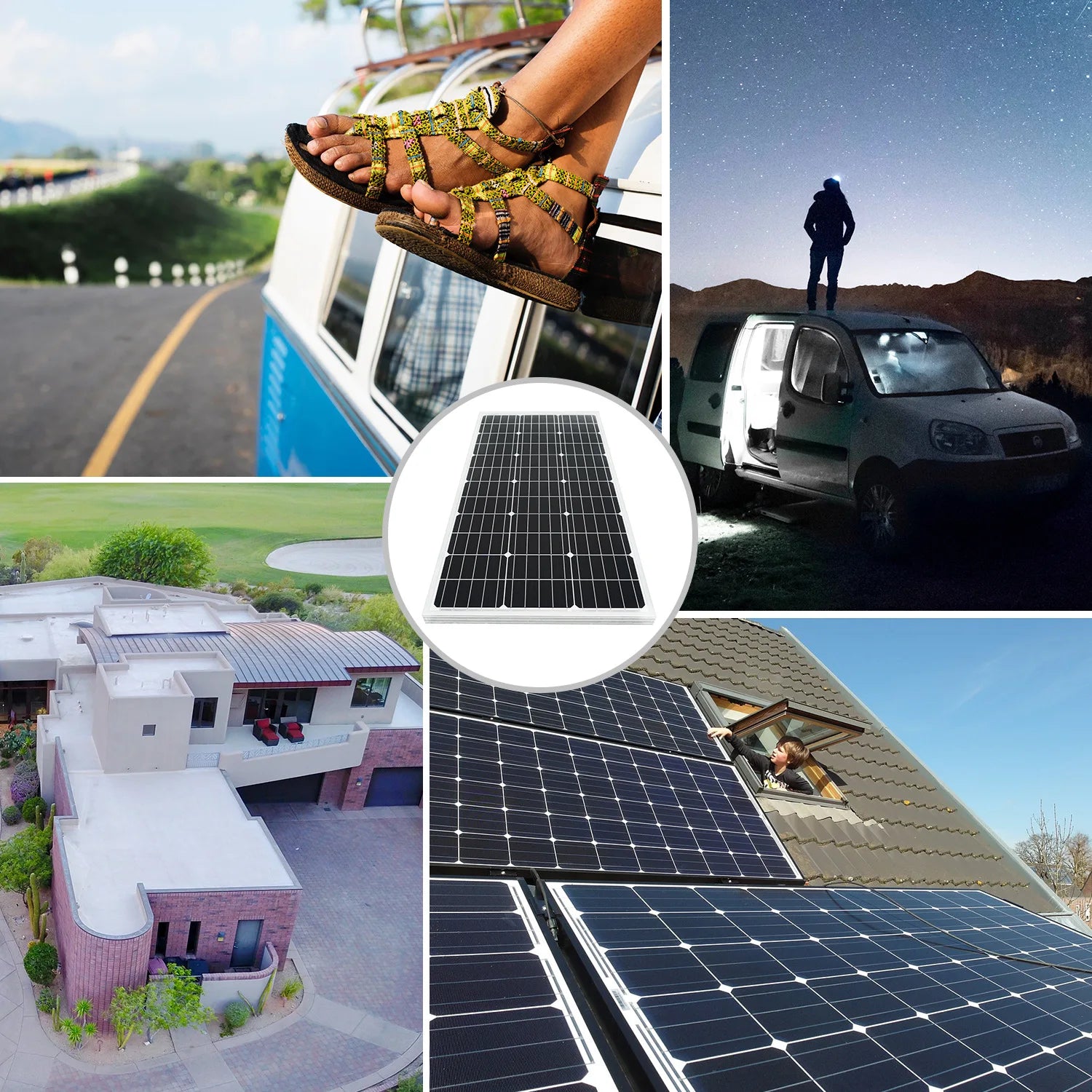 6000W 3kW Solar Panel 18V High Efficiency Flexible Portable Power Bank Outdoor Home RV Camping Battery Charging CE FCC